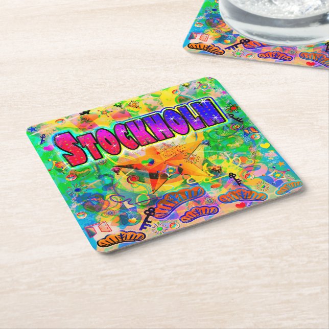 Porta-copo De Papel Quadrado Stockholm Epoch Hour Montanha-russa (Inclinado)