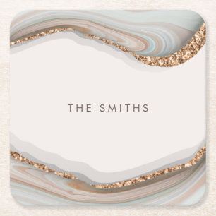 Porta-copo De Papel Quadrado Stone Marble Agate