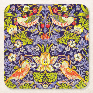 Porta-copo De Papel Quadrado Strawberry Thef Birds William Morris