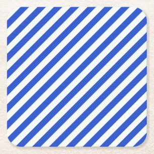 Porta-copo De Papel Quadrado Stripes de combinação azul real de Shirley Taylo