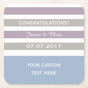 Porta-copo De Papel Quadrado Stripes portas copos personalizadas de monograma
