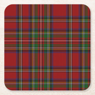 Porta-copo De Papel Quadrado Stuart Xadrez Tartan Christmas