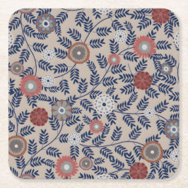 Porta-copo De Papel Quadrado Stunning Teal and Magenta Foliage Pattern