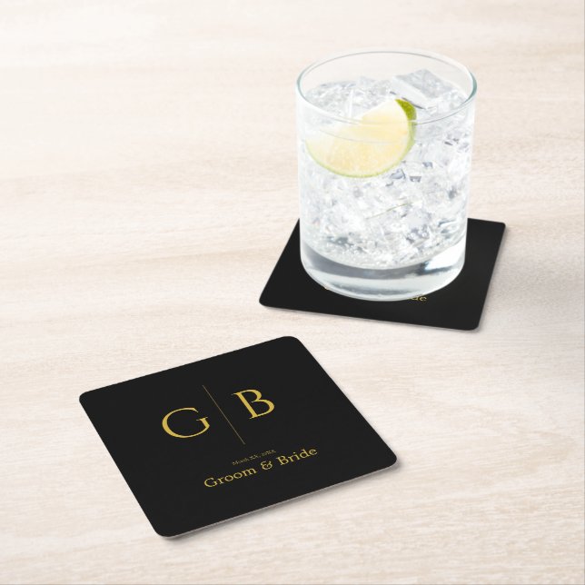 Porta-copo De Papel Quadrado Stylish Square Paper Coasters for Wedding Events (Insitu)