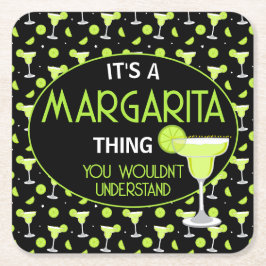 Porta-copo De Papel Quadrado Sua Coisa É Margarita Bar de Coquetéis Mixologist