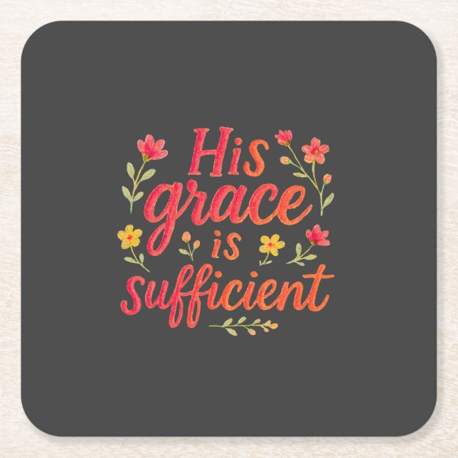 Porta-copo De Papel Quadrado Sua Graça é suficiente (Frente)