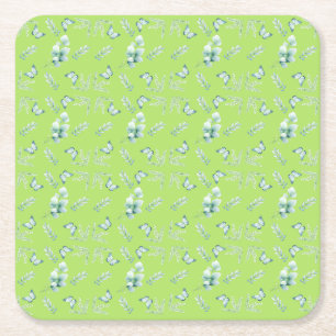 Porta-copo De Papel Quadrado suave botânica