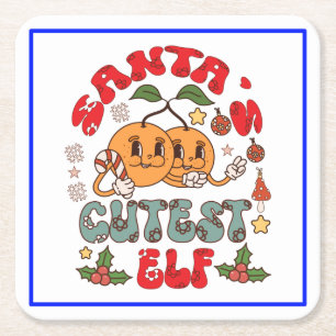 Porta-copo De Papel Quadrado Sublimação Elf Mais papai noel - 80881