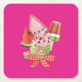 Porta-copo De Papel Quadrado Summer Delights