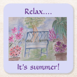 Porta-copo De Papel Quadrado Summer Garden Bench