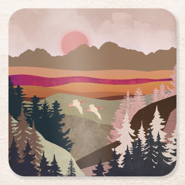 Porta-copo De Papel Quadrado Summer Geese (Frente)