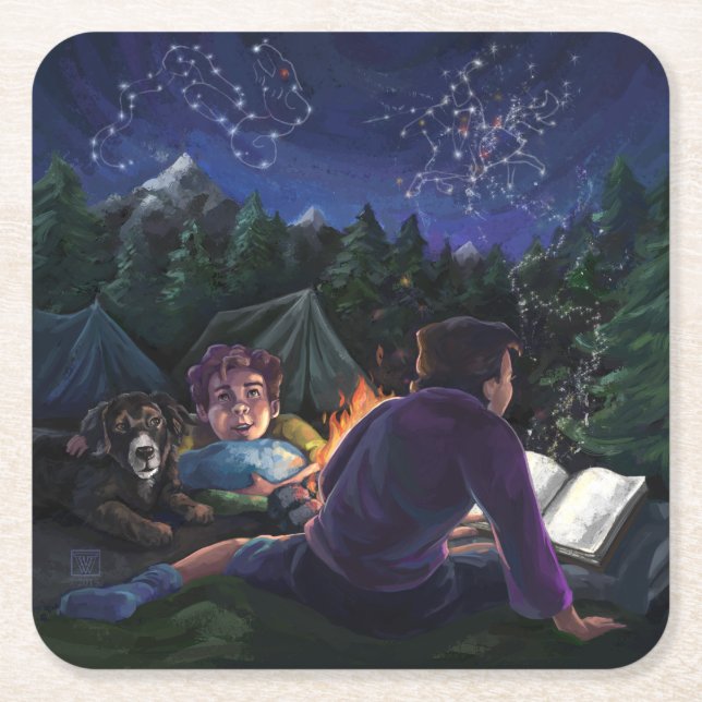 Porta-copo De Papel Quadrado Summer Knights (Frente)