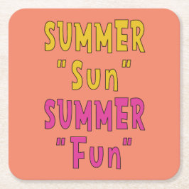 Porta-copo De Papel Quadrado Summer Sun Summer