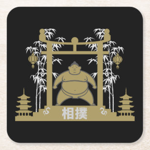 Porta-copo De Papel Quadrado Sumo Wrestler