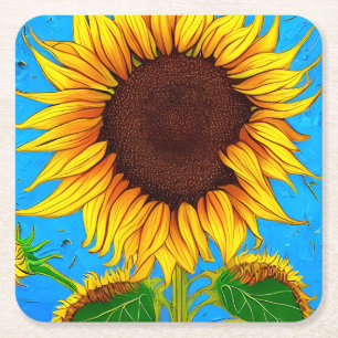 Porta-copo De Papel Quadrado Sunflower, França