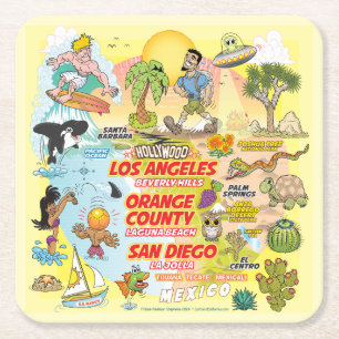 Porta-copo De Papel Quadrado Sunset SoCal