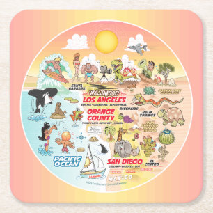 Porta-copo De Papel Quadrado Sunset SoCal