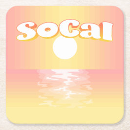 Porta-copo De Papel Quadrado Sunset SoCal