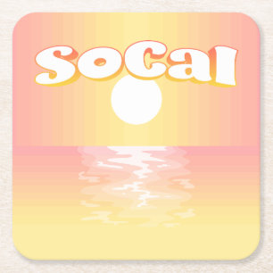 Porta-copo De Papel Quadrado Sunset SoCal