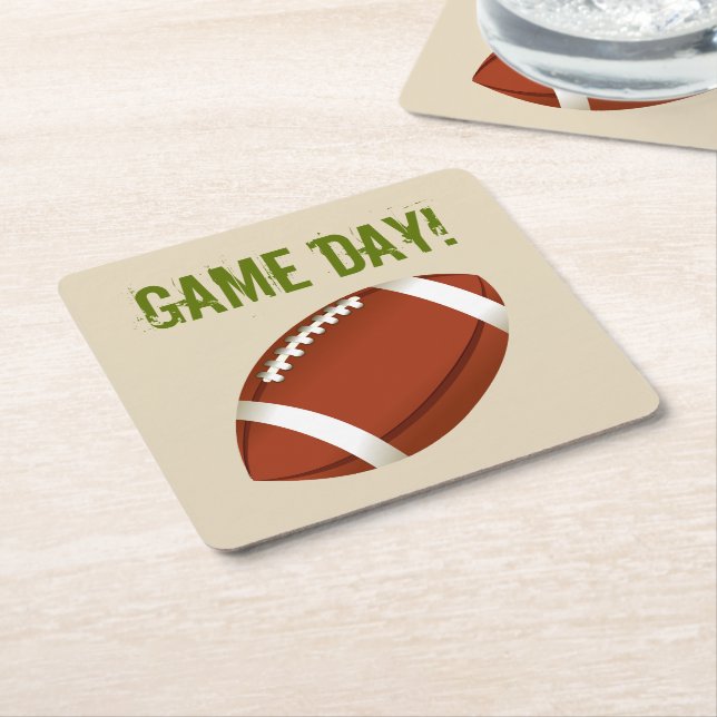 Porta-copo De Papel Quadrado Super Fã do Dia de Futebol (Inclinado)