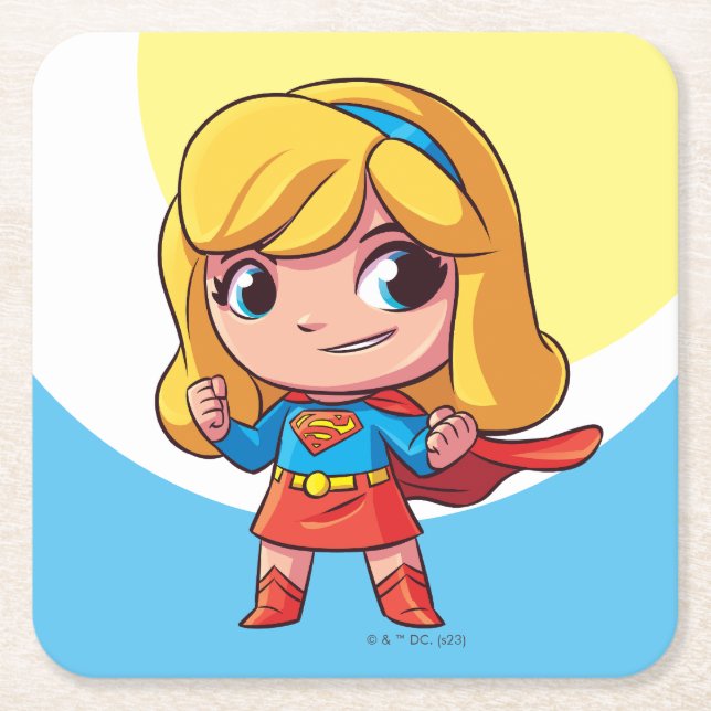 Porta-copo De Papel Quadrado Supergirl Stance Adorável (Frente)