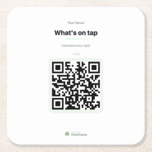Porta-copo De Papel Quadrado Suporte de Código QR para Restaurantes e Cafés