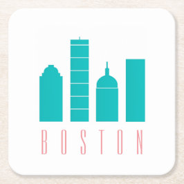 Porta-copo De Papel Quadrado Suporte de papel da silhueta de Boston