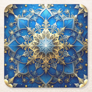 Porta-copo De Papel Quadrado Suporte de papel decorativo azul para feriado