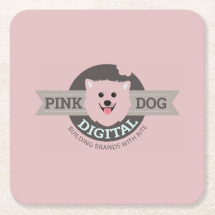 Porta-copo De Papel Quadrado Suporte de Papel Digital Pink Dog