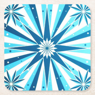Porta-copo De Papel Quadrado Suporte de Papel Estilo Retro Blue Starburst