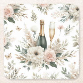 Porta-copo De Papel Quadrado Suportes Bloom & Bubbles Coasters