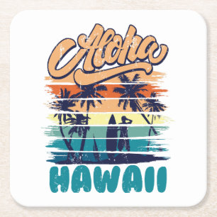 Porta-copo De Papel Quadrado Surf - Aloha Havaí
