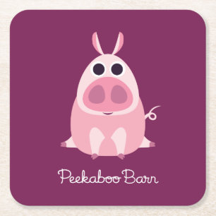 Porta-copo De Papel Quadrado Suspeitoso o porco