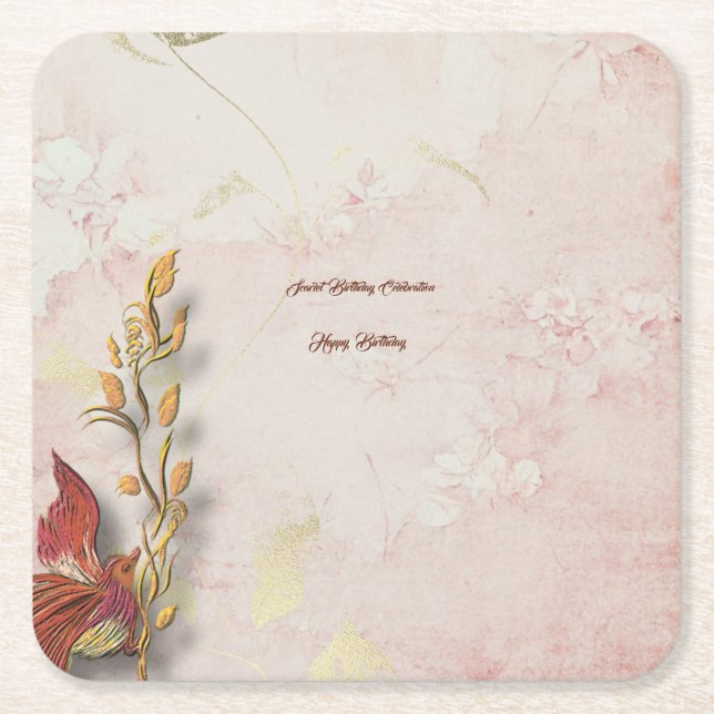 Porta-copo De Papel Quadrado Sussurros de Crimson (Frente)