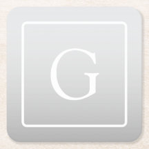 Sutil Monograma de Sobrenome com Gradiente Cinza C