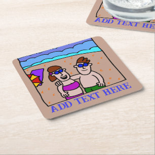 Porta-copo De Papel Quadrado Swain Suit Woman, adicione texto, Porta copos