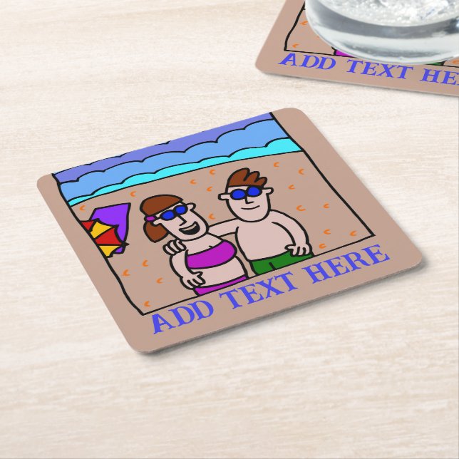 Porta-copo De Papel Quadrado Swain Suit Woman, adicione texto, Porta copos (Inclinado)