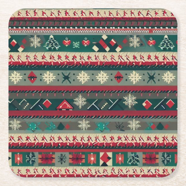 Porta-copo De Papel Quadrado Sweater Feio Natal 4 (Frente)