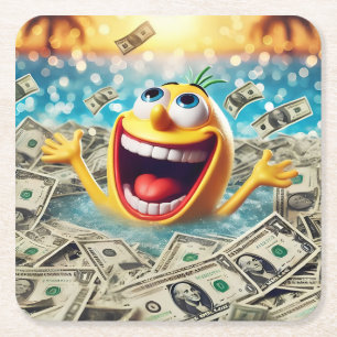 Porta-copo De Papel Quadrado swimming in money