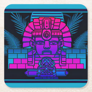 Porta-copo De Papel Quadrado Synthwave Pharaoh
