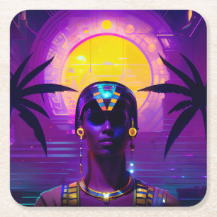 Porta-copo De Papel Quadrado Synthwave Pharaoh