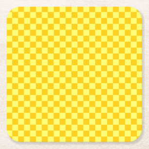 Porta-copo De Papel Quadrado Tabuleiro de damas amarelo da combinação por