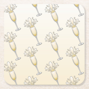 Porta-copo De Papel Quadrado Taça de Champanhe Espumante Elegante