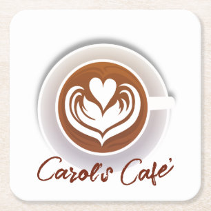 Porta-copo De Papel Quadrado Taça Latte de Café