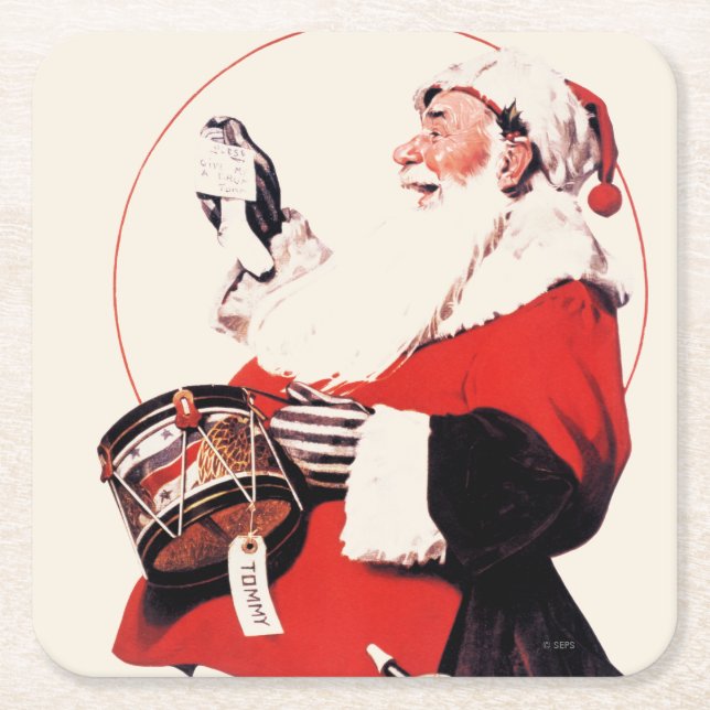 Porta-copo De Papel Quadrado Tambor para Tommy (Frente)