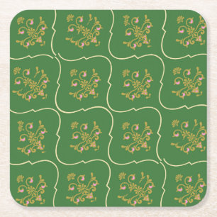 Porta-copo De Papel Quadrado Tapeçaria Verde