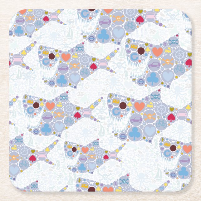 Porta-copo De Papel Quadrado tapete de rato (Frente)