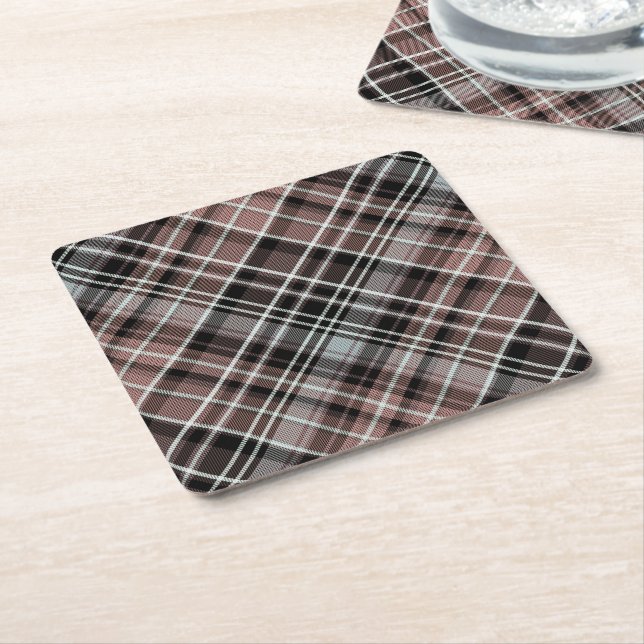 Porta-copo De Papel Quadrado Tartan Clássico da Xadrez (Inclinado)