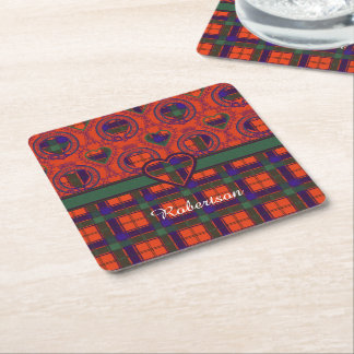 Porta-copo De Papel Quadrado Tartan do Scottish da xadrez do clã de Robertson