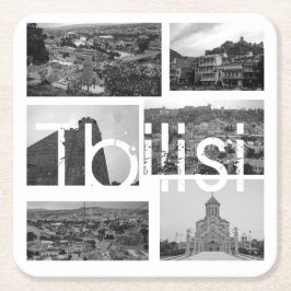 Porta-copo De Papel Quadrado Tbilisi Georgia City Architecture Cityscape